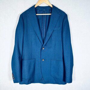 Bonobos x Vitale Seersucker Blazer Mens 38L Blue Wool Unstructured Sport Coat Ja